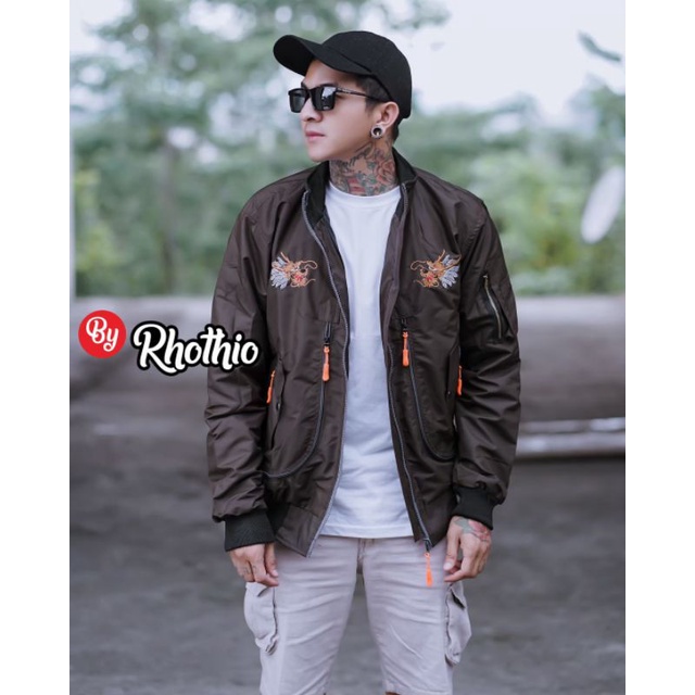 JAKET PRIA ORIGINAL RHOTHIO MODEL BOMBER TASLAN TERBARU