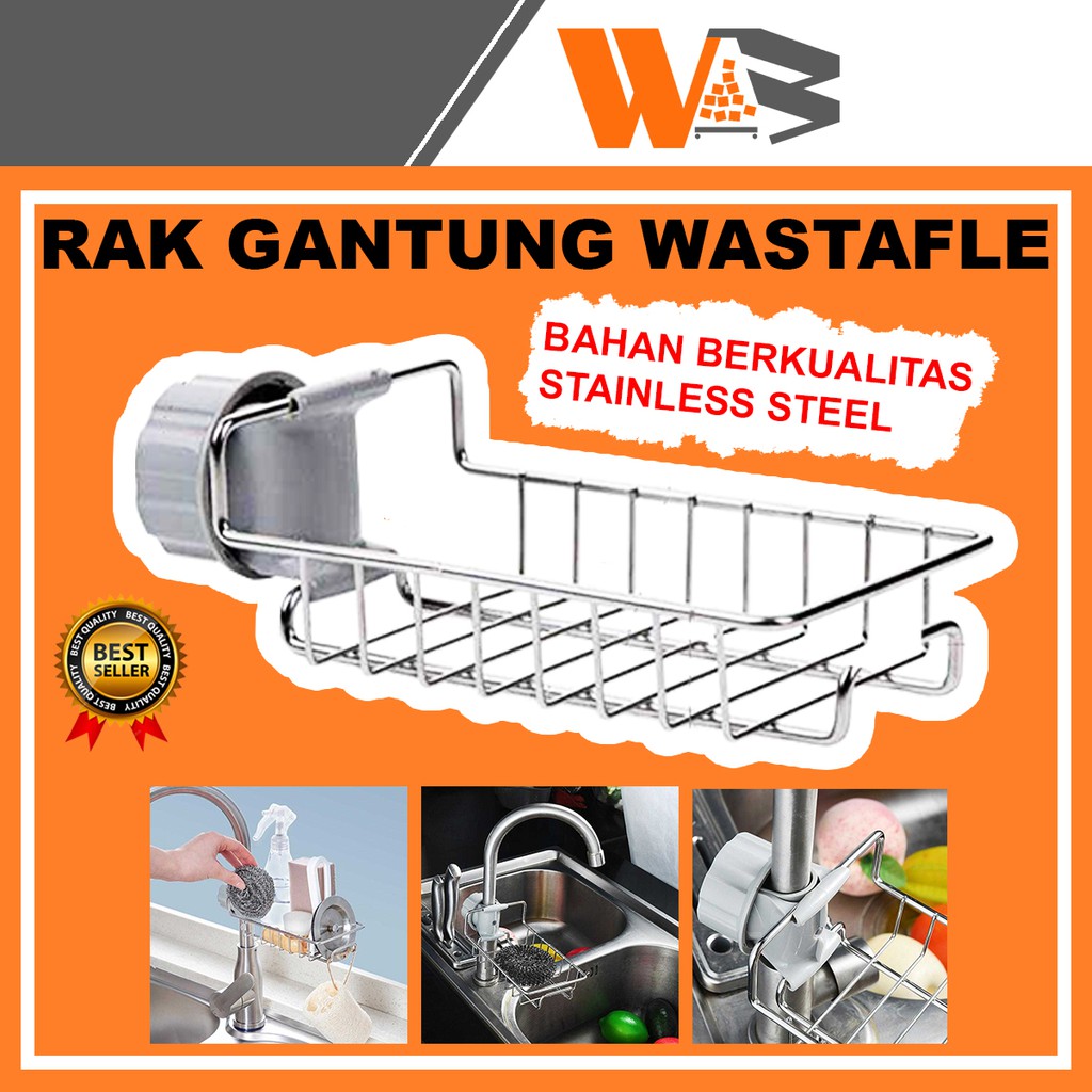 COD Rak Gantung Serbaguna Tempat Spons Sabun Cuci Piring Kran Wastafle Peralatan Dapur C49