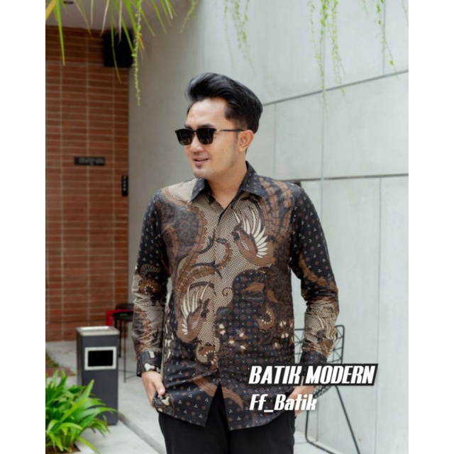 Baju Batik Pria Gus Azmi Syubbanul Muslimin Hadroh Azzahir Santri muslim, Moderen