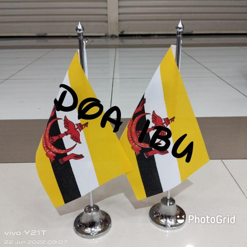 

best seller tiang stenlis meja+bendera BRUNEI DARUSSALAM ready stock