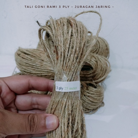 

Tali Rami Tali Goni Jute Sisal Vintage 3ply 3 mm Kemasan 25 meter