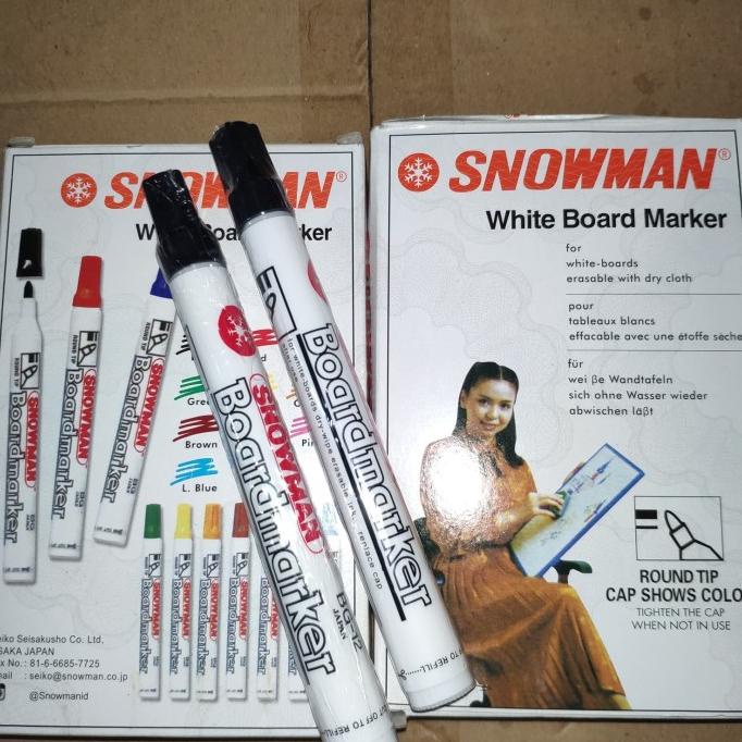 SALE Spidol Snowman Whiteboard (1 pack isi 12 pcs)/PULPEN GEL/PULPEN LUCU/PULPEN 1 PACK/PENSIL WARNA