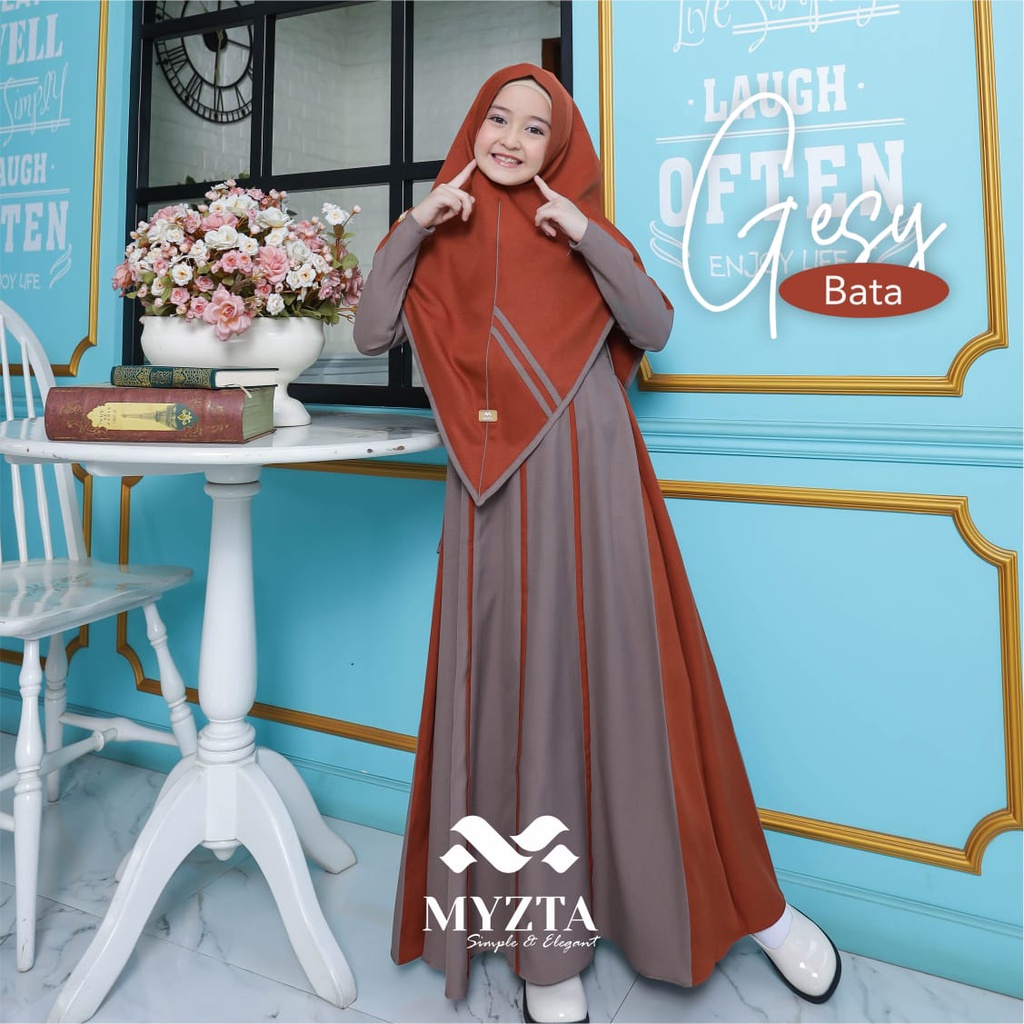 GAMIS COUPLE IBU ANAK GESY ORIGINAL BY MYZTA INAYA MOM KIDS GAMIS DRESS BAJU BUSANA MUSLIM WANITA BU
