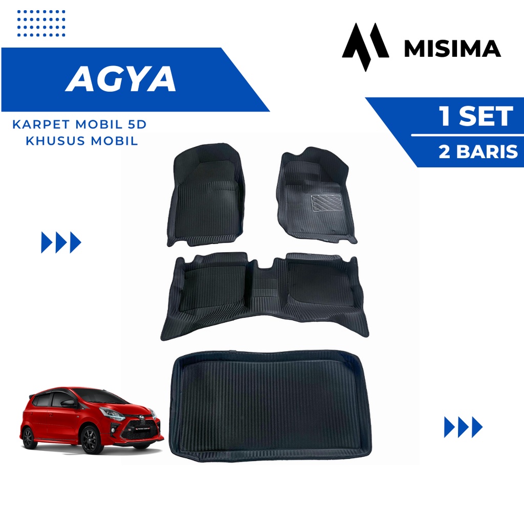 Karpet Mobil / Car Mats 5D AGYA Motif Carbon Premium