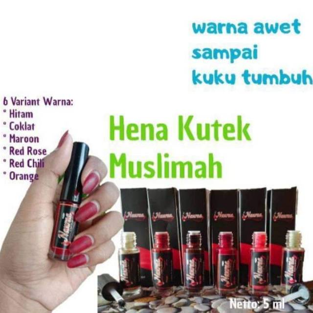 {READY}NAURA KUTEK MUSLIMAH HENNA KUKU HALAL BERBAGAI WARNA