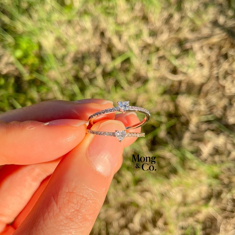 Mong&Co Mina Heart Shaped Ring - Cincin Wanita Bentuk Hati Dainty Cute Simple