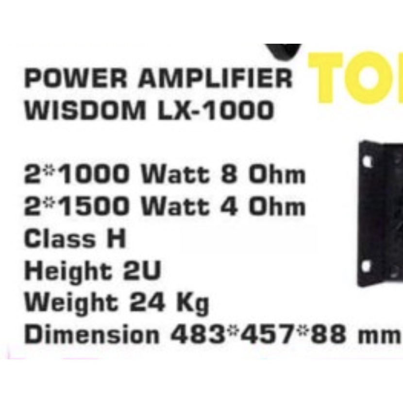 Power Wisdom LX1000 Power Amplifier LX 1000 ORIGINAL