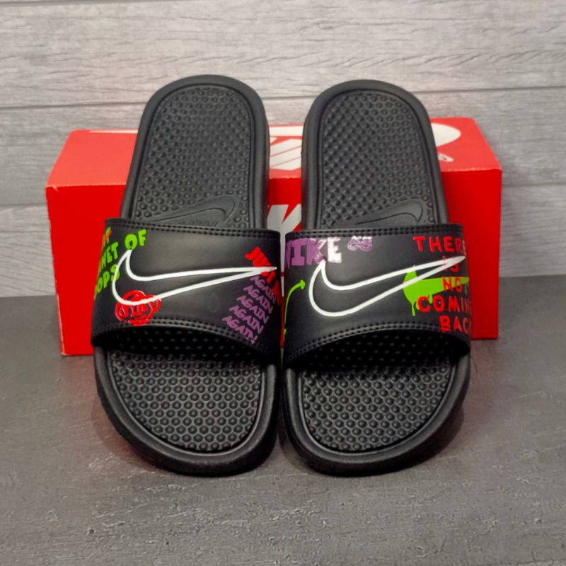 Sandal Slide / Sandal Slop / Sandal Pria Nike Benassi Planet Of Hoops