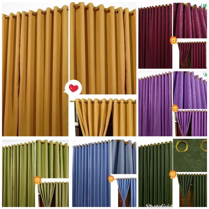 Gorden Smokring + Poni 12 Ring Polymicro Pintu Atau Jendela Motif Embos Emboss Polos Warna Mix Part 3