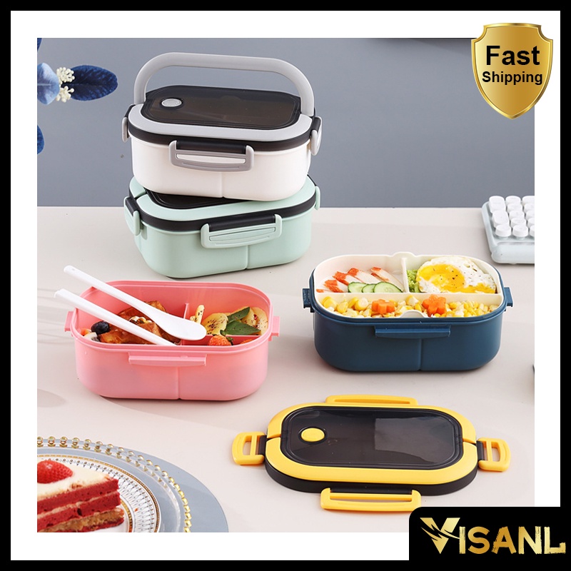 Kotak Bekal Single-Layer Lunch Box Kotak Makan Kapasitas Tempat Bekal Microwavable Anti Tumpah