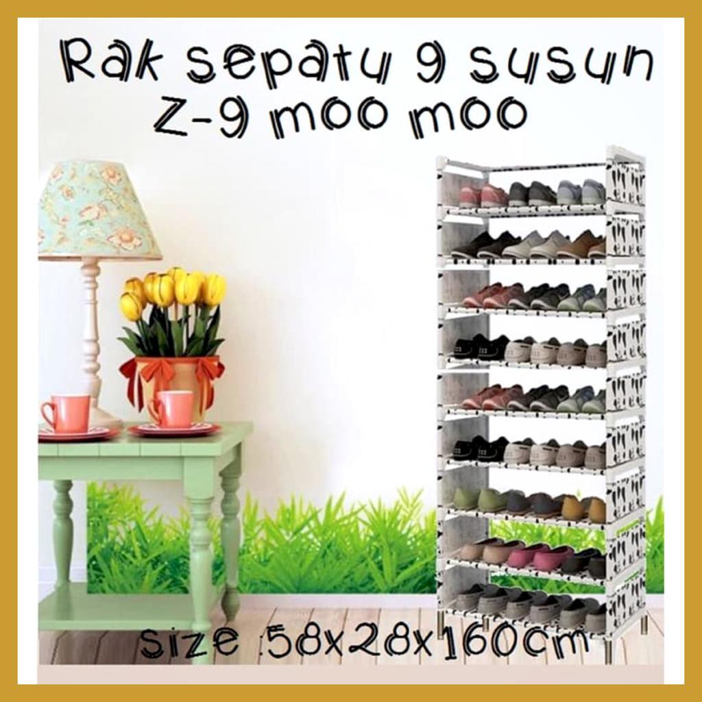 Rak Sepatu Sandal Z9 Bongkar Pasang Mudah Di Pindah Rak Sepatu Portable 9 Susun Serbaguna GOSHOP88