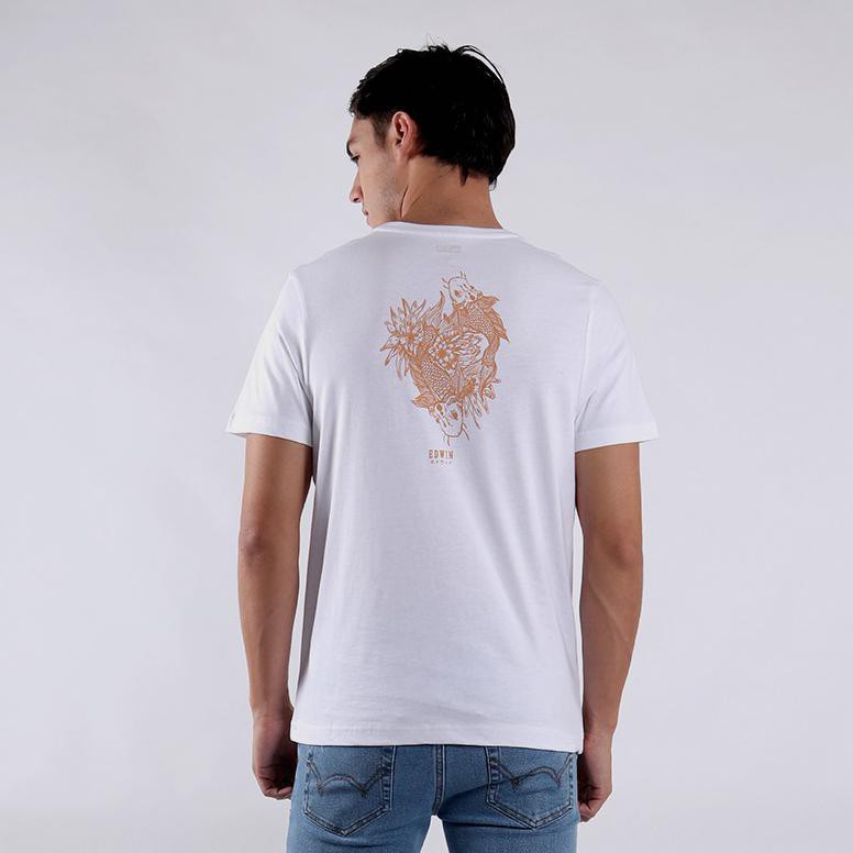 [[BISA COD]] Edwin Unisex Limited Edition T-Shirt Edwin Koi White Lengan Pendek SALE Kode 1273