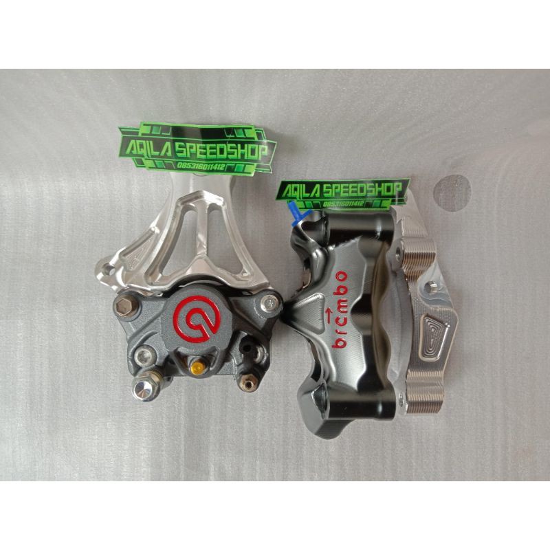 Kaliper Brembo GP4 M50-Kaliper Brembo 2p Big Logo Breket depan Belakang Nmax-Ninja150-PCX-Vixion-Mx