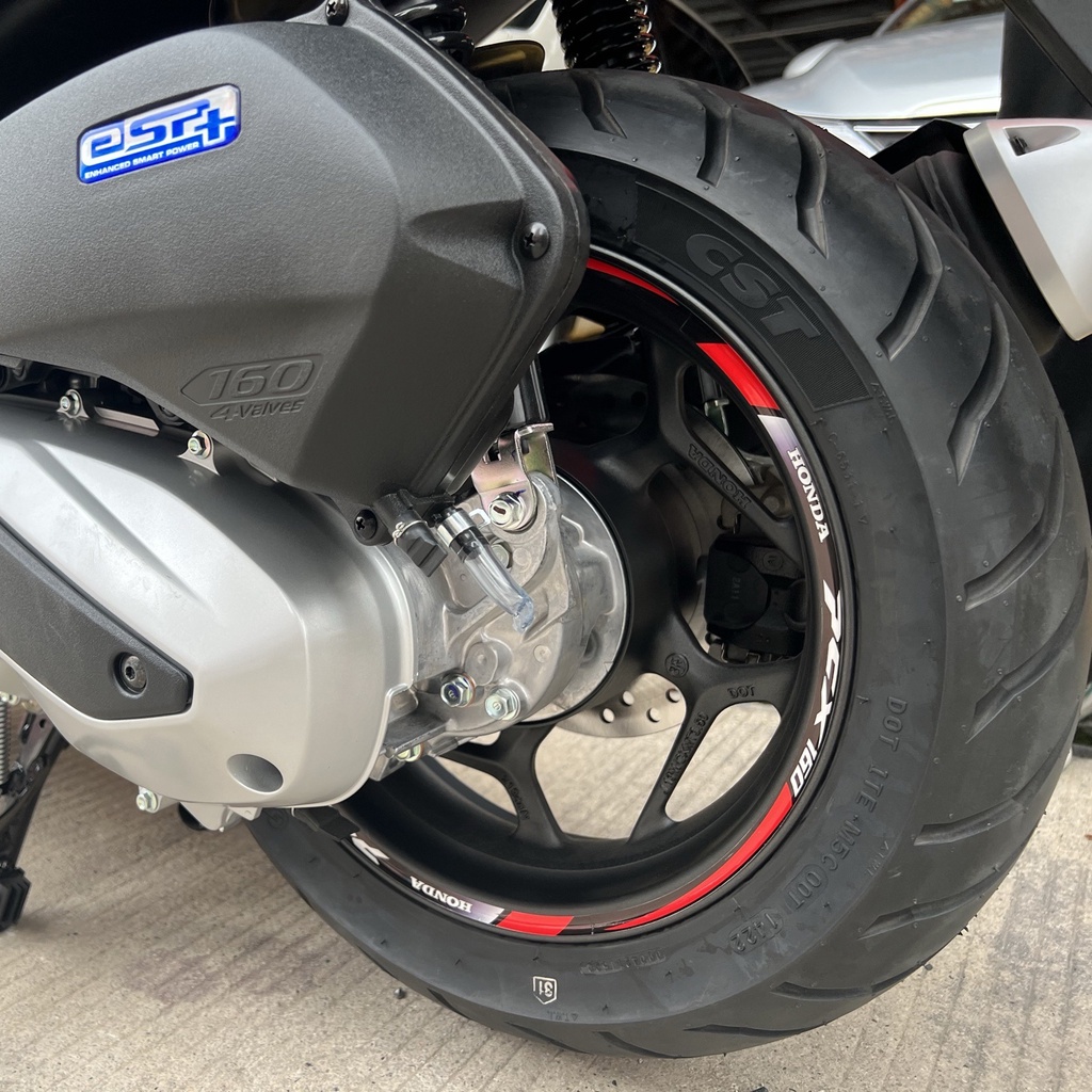 Honda PCX 160 Stiker Roda Sepeda Motor Reflektif Skuter Hub Stripe Stiker Aksesoris Motor Dekoratif