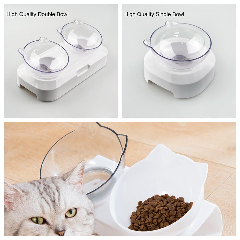 Mangkuk Kucing Nanas Dengan Holder Removable Tilted Transparent Water Bowl Perlengkapan Hewan Peliharaan Telinga Kucing Berbentuk