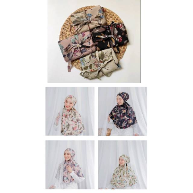 Jilbab bergo instan motif Shabby chic premium