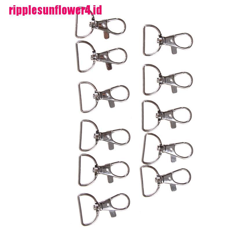 10pcs / set Gantungan Kunci Bahan Metal Warna Silver