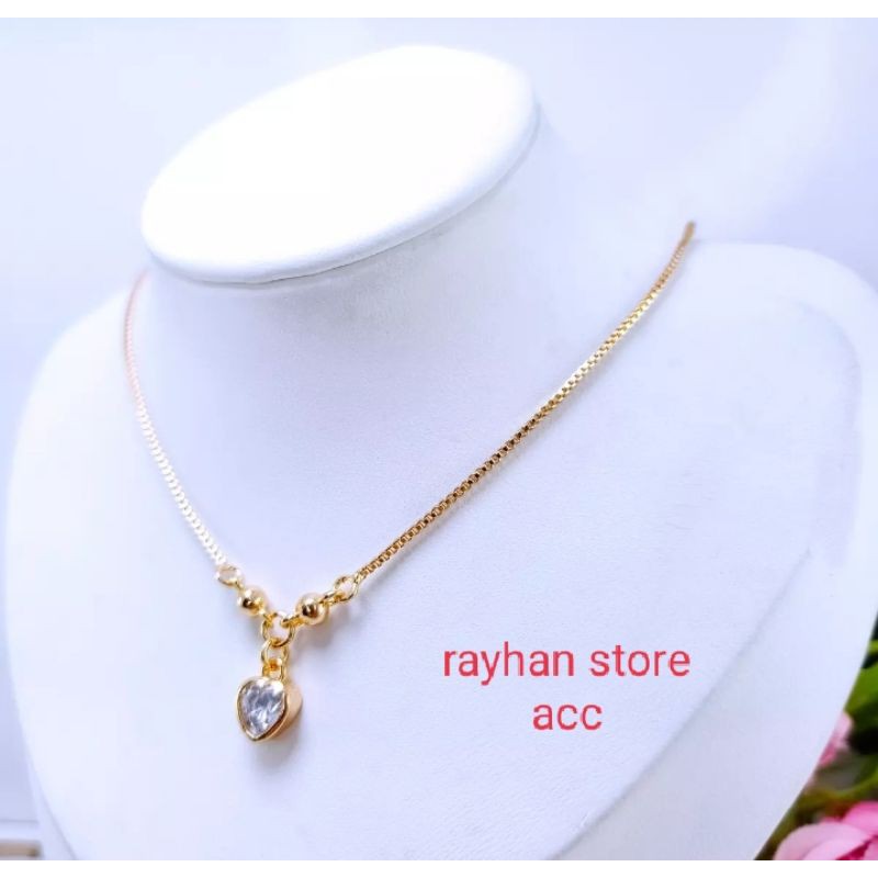 ppx Kalung wanita Dewasa Dan anak anak motif Love permata satu gold fhasion terlaris lapis emas gold