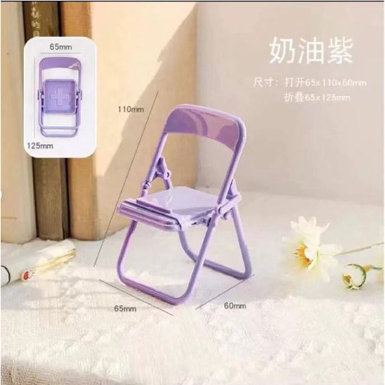 (BOW) Stand Handphone Holder Potrait Landscape Bentuk Kursi Lipat Tempat Dudukan Hp Aksesoris