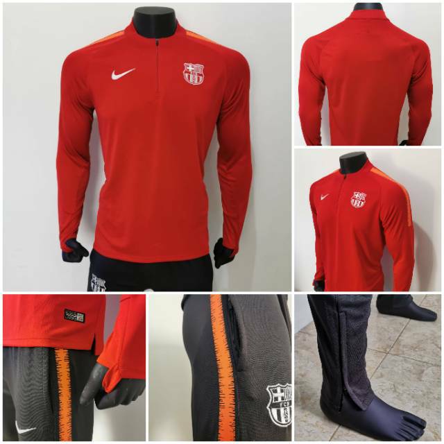 Midlayer Tracksuit Sweeter Barcelona Traininy 1stel 2018-2019 Grade Ori