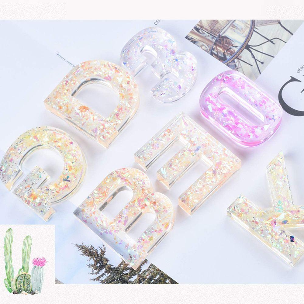 CHOOKYY Alphabet Angka Transparan Resin Casting Epoxy Handmade Resin Mold