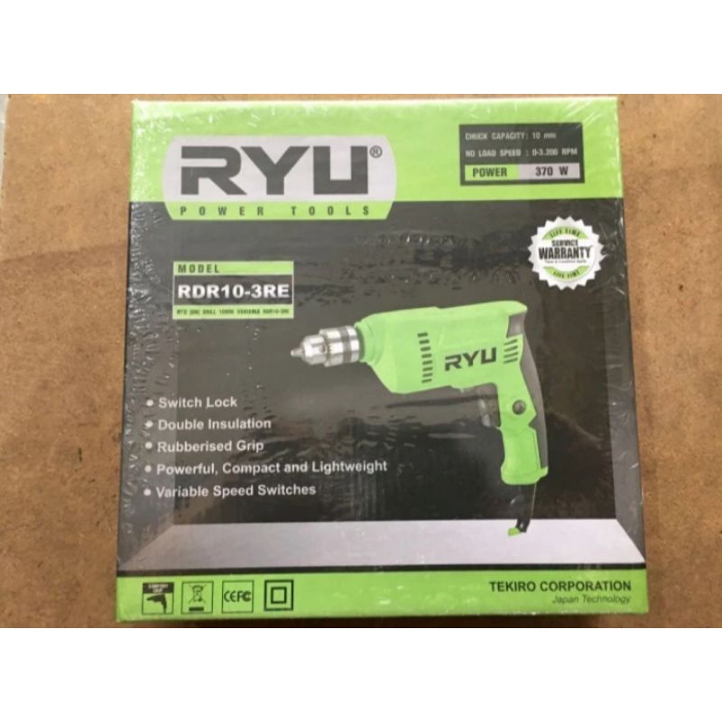 Ryu RDR 10-3RE Bor Listrik 10mm Bolak Balik Variable Speed