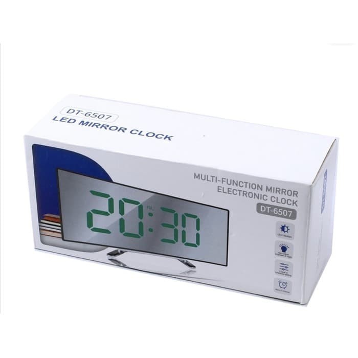 Jam Meja Digital Led Weker / Digital Alarm Clock Mirror DT-6507 WHITE