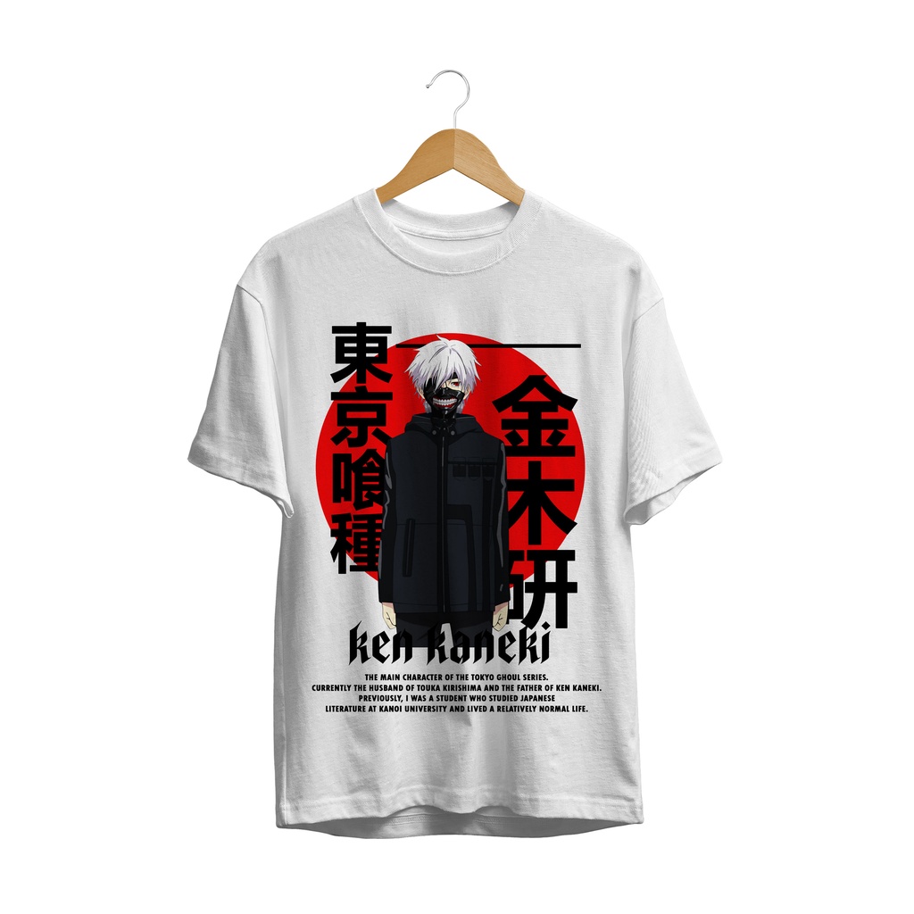 KAOS BAJU ANIME  SERIES  KANEKI KEN Tokyo Ghoul ORIGINAL PLASTISOL PREMIUM