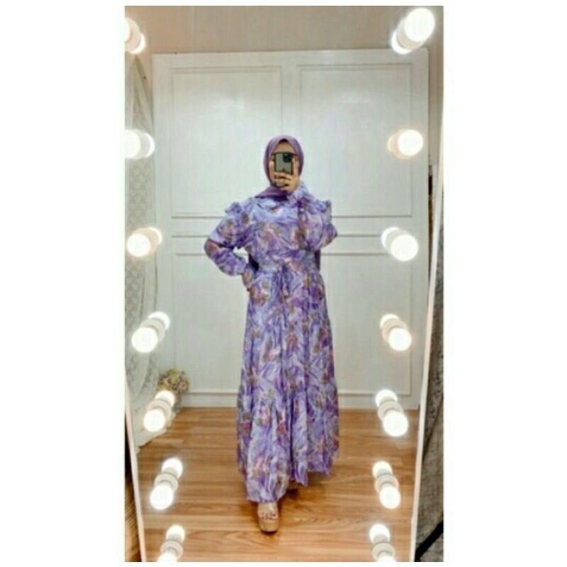 Dress viniaparis/ dress lilac / dress pesta/ dress ungu / dress modern / dress kondangan