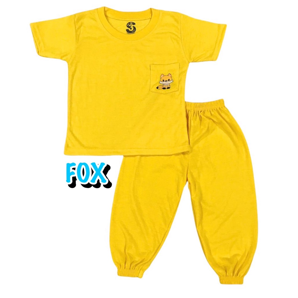 (1 KG MUAT 7 STEL) BAJU SETELAN CP JOGER FASHION OBLONG ANAK LAKI-LAKI/COWOK BAHAN KAOS KATUN KANTONG BORDIR FOX/RUBAH