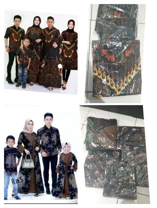 Couple Batik Gamis Jazzy Terbaru Motif Manuk Kembar Original
