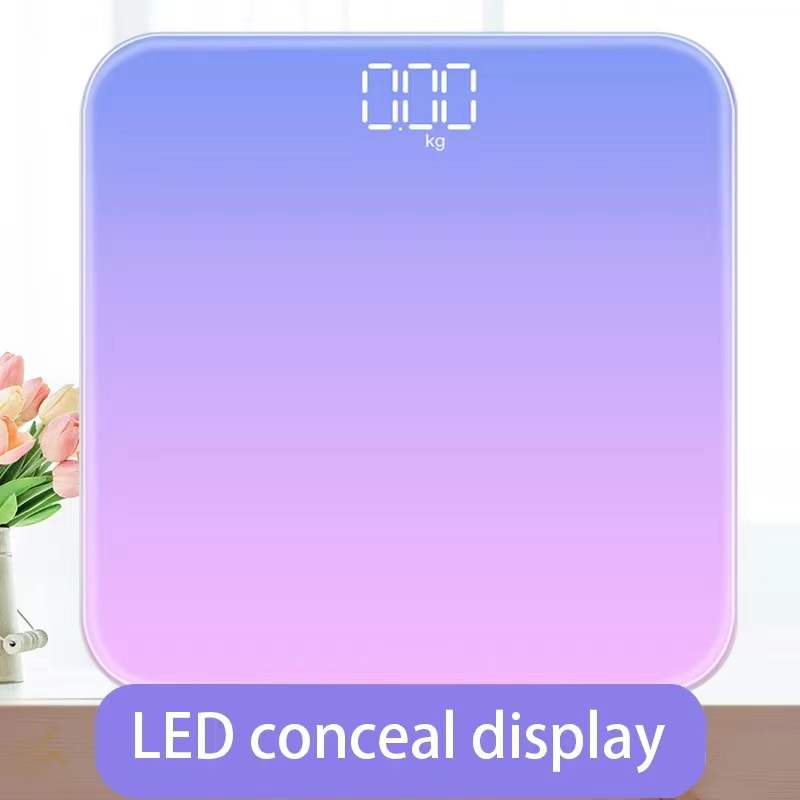 Timbangan badan digital gradien ungu USB LED display  - Free Buble Wrap