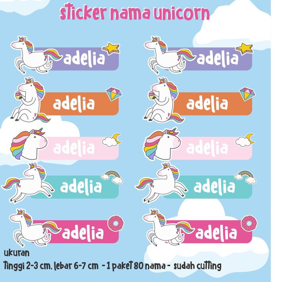 

Model Baru.. Sticker nama Unicorn