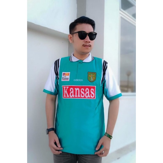 Jersey Retro Persebaya Surabaya Kansas Tosca Biru Muda Juara