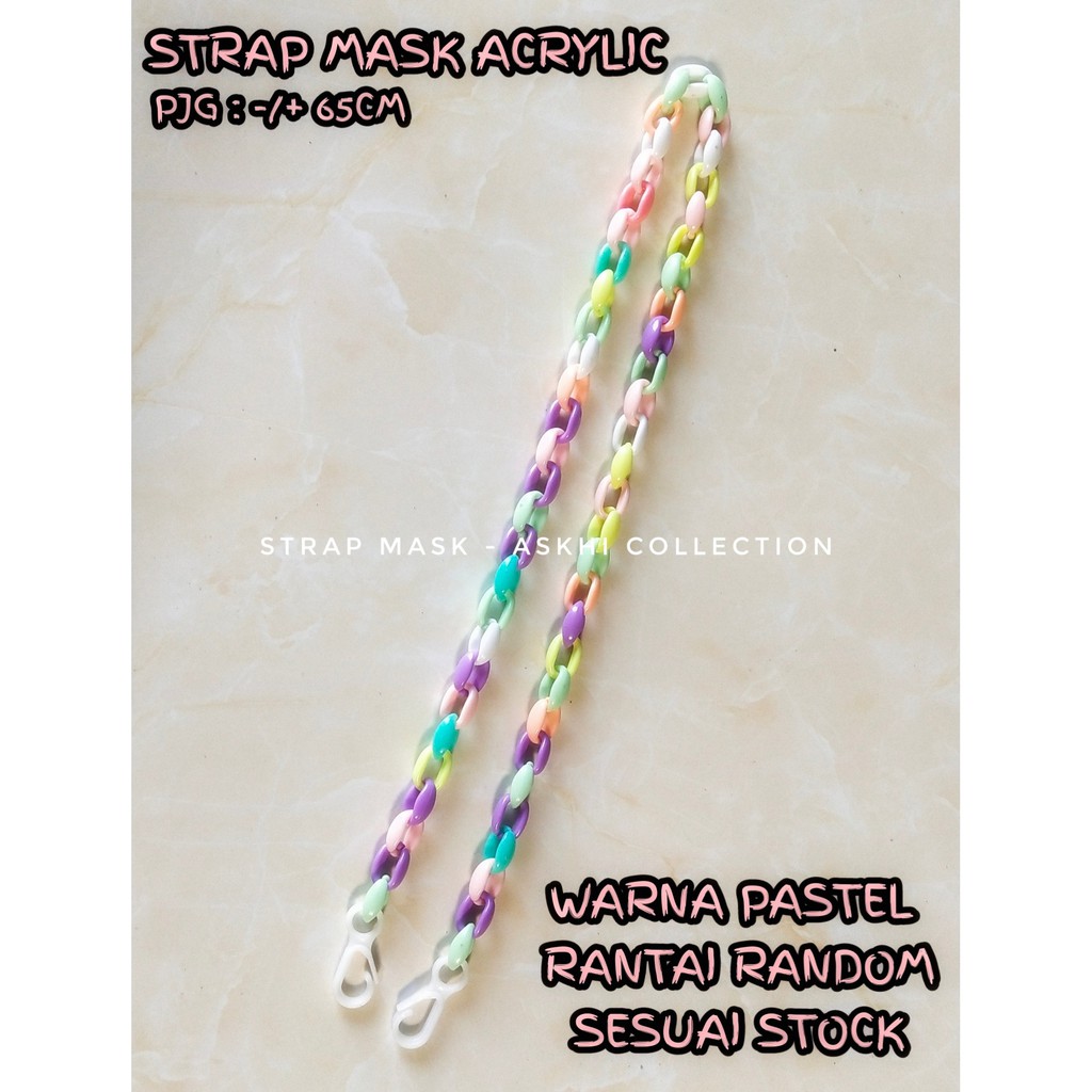 Strap Mask Acrylic / Strap Mask Korea / Kalung Masker Rantai Acrylic / Tali Masker Murah Medan