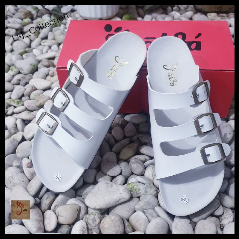 Sandal casual kulit tali 3 pria wanita Java Fashion by LaJ_Coolection beli 2 bonus pouch cantik