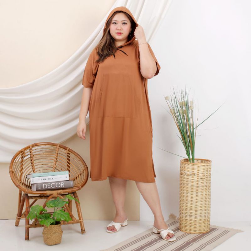 (LD 140cm) 5L HOODIE DRESS BIGSIZE DRESS JUMBO DRESS HOODY DRESS