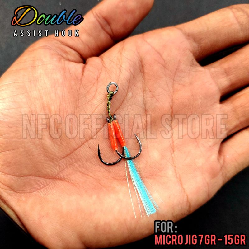 Double assist hook dan Single assist hook untuk micro jig 7 gram sampai 15 gram