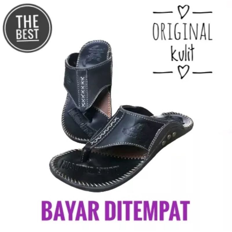 sandal jepit kulit pria/ sandal Harley Davidson/ sandal kulit murah/ sandal terlaris/ COD/ bayar ditempat