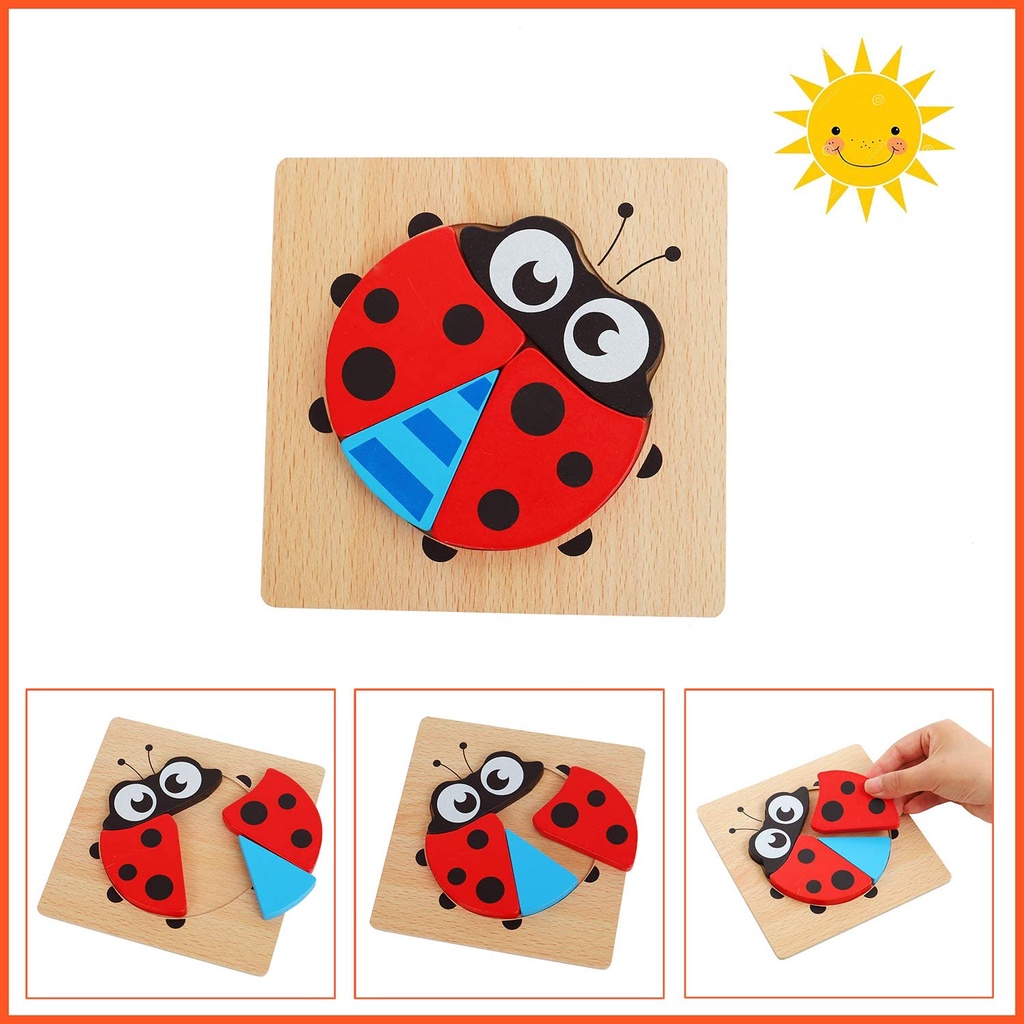 Mini Chunky Puzzle Wooden Puzzle Anak Puzzle Kayu Jigsaw Puzzle 3D Mainan Balita Mainan Edukasi