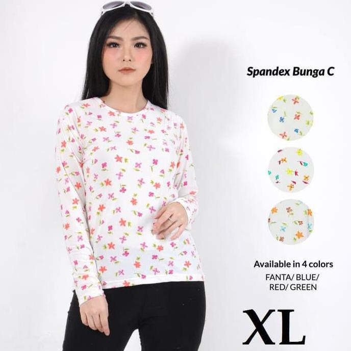 YUK BELI PAKAIAN FASHION WANITA BFS BUNGA-C SPANDEX BLOUSE FASHION PAKAIAN FREE ONGKIR..
