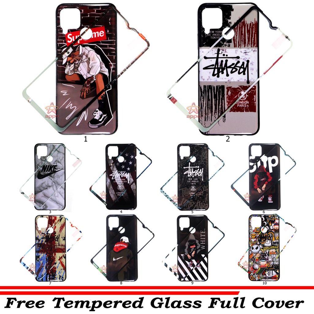 Realme C12 / C15 Jelly Case 360 Full Protection Karakter Streetwear + Tempred Glass Karakter