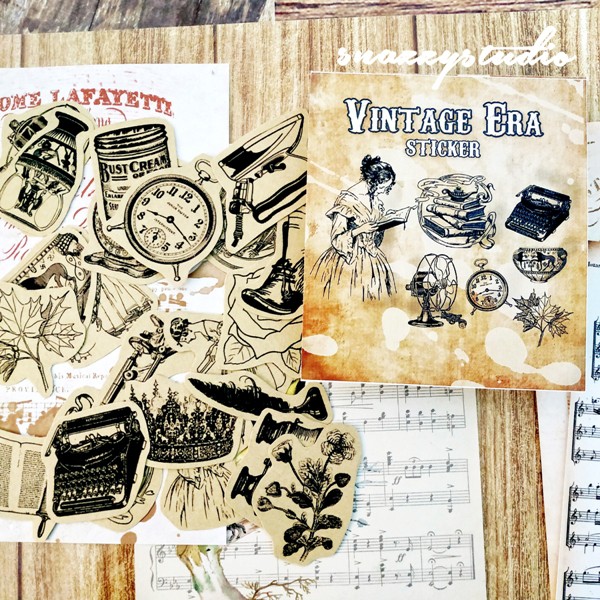 Vintage Era Sticker - Aesthetic Vintage Theme Journal Stiker - Stiker Astetik Bujo Bullet Journal
