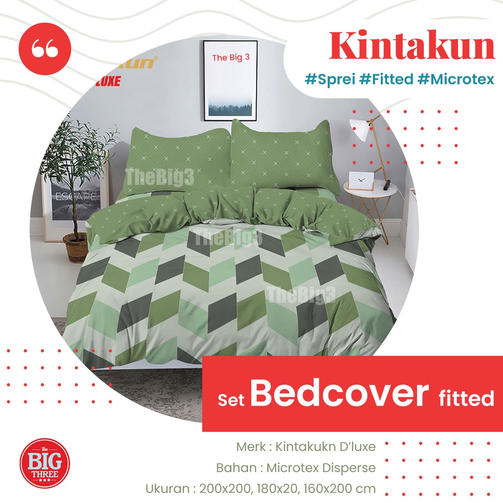 KINTAKUN Set Bedcover FLAT 180x200 / 160x200 motif Amerta Arfana Lamina Nadhar Robin Axel Blooma Amina Marma Elva Litani Madana Jeju Nuraga Rena Wiyata Kartika Candramawa Citra CandrikaRahajeng Kirana Lavana Utari Andari Nurmala- King Size 180 160 BC FLAT