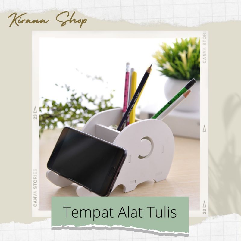

Tempat Pen Ballpoint Remote Handphone DIY Gajah Hiasan Meja
