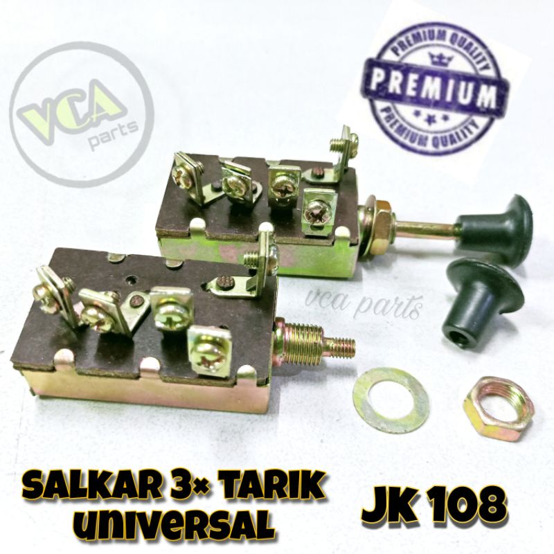 SAKLAR LAMPU 3 × TARIK MOBIL &amp; MOTOR JK 108 UNIVERSAL