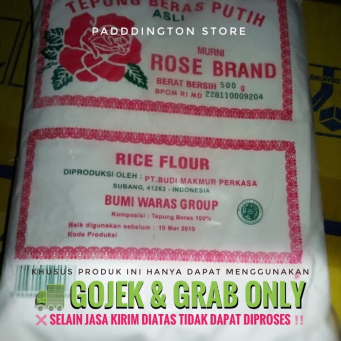 

BISA COD TEPUNG BERAS PUTIH ROSE BRAND 500 GRAM khusus gojek