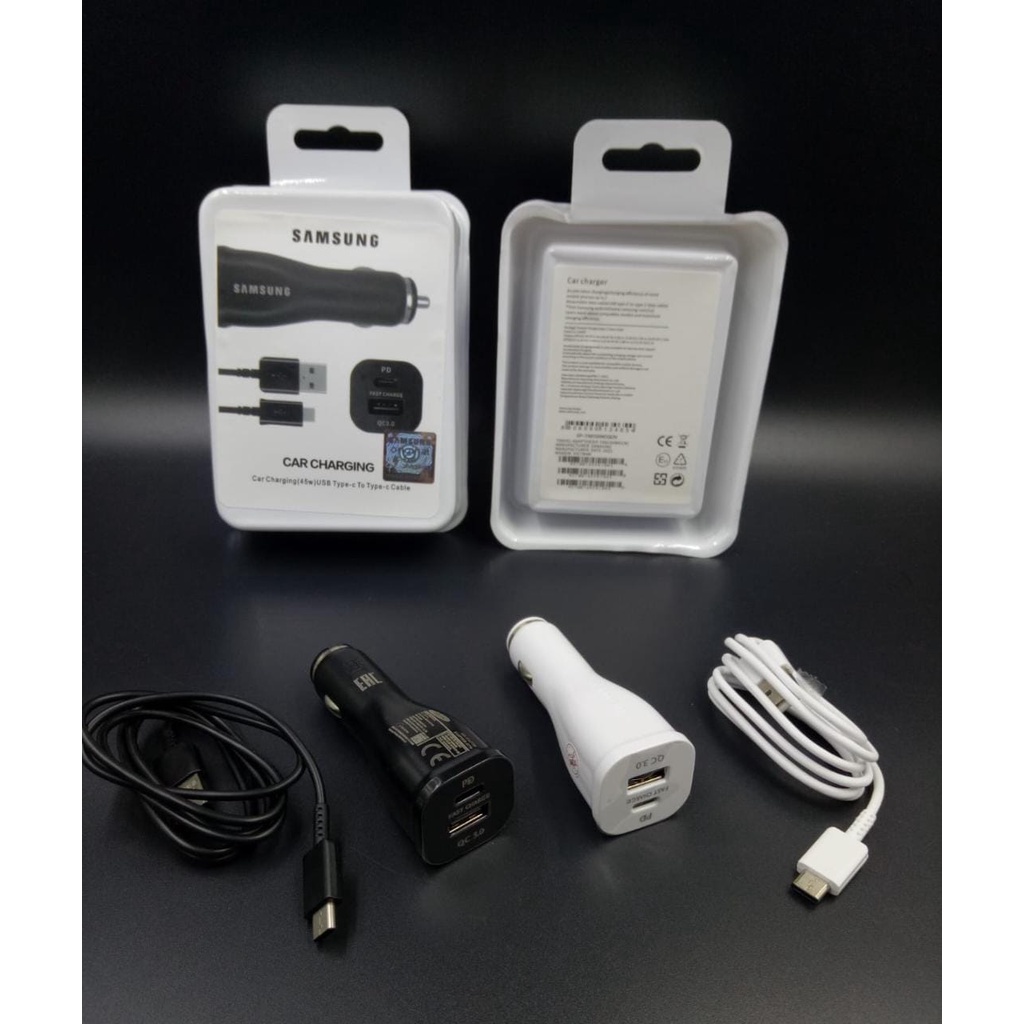 Saver Adaptor Car Charger Mobil Samsung 45 watt S20 S21 S22 PD + USB