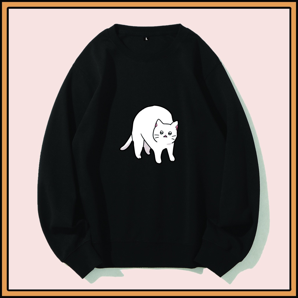 CALVIERO SHOP - BAJU SWEATER WANITA ATASAN WHITE CAT SWEATER DEWASA BRAND ANIME SWEATER HODDIE FASHION CITAYEM SCBD FASHION WEEK FASHION VIRAL TIKTOK