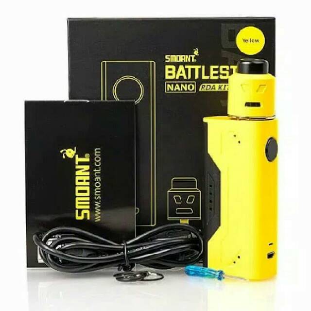 Paket Ngebul Smoant Battlestar Nano RDA KIT CLone free batre liquid kapas